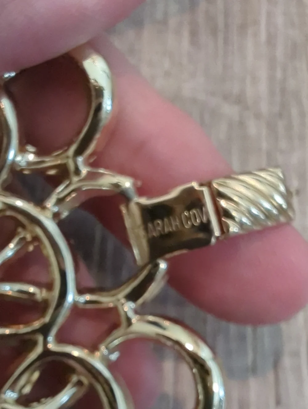 Vintage Sarah Coventry Wide Gold Statement Panel Bracelet